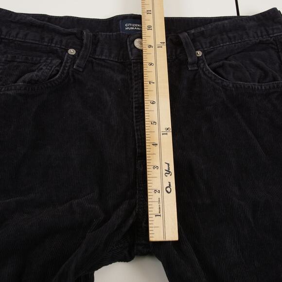 Citizens of Humanity Emerson Mid Rise Corduroy Soft Black Straight Leg Pants 27 - Picture 6 of 12